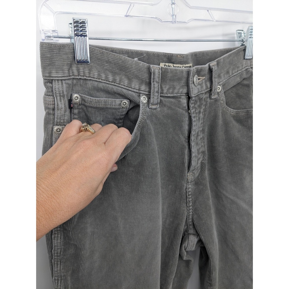 Polo Ralph Lauren Corduroy Pants Womens 6 Gray Bootcut Utility Workwear Casual - Picture 2 of 10